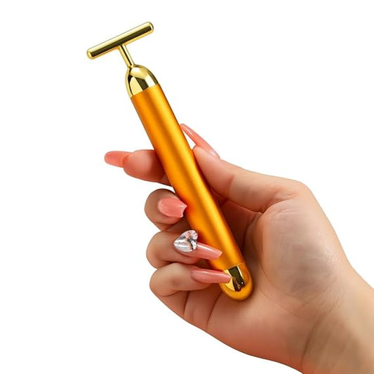 Golden Pulse 24K T-Bar Facial Massager - Collagen boasting & Face lifting