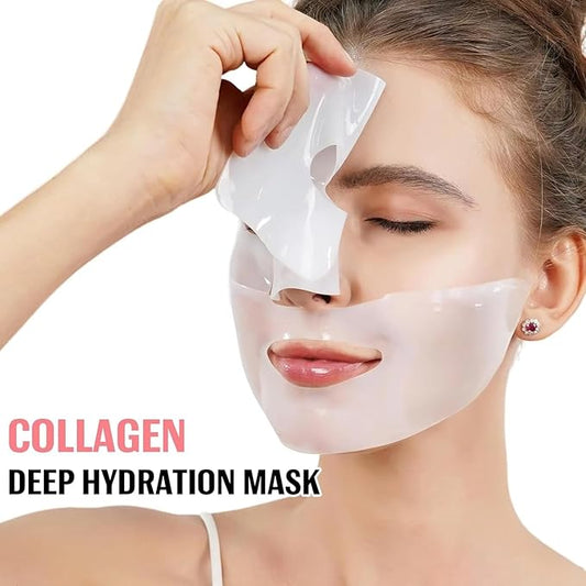 QERINKLE Deep Hydration Collagen Mask with Hyaluronic Acid - Pack of 4