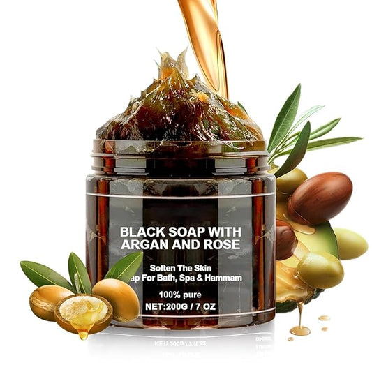 Moroccan Black Soap with Argan & Rose – Spa & Hammam Body Wash