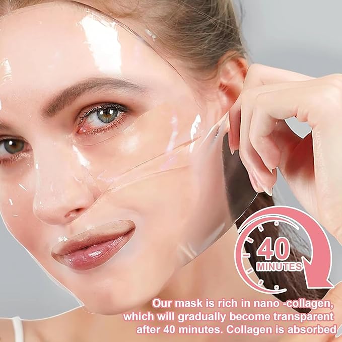 QERINKLE Deep Hydration Collagen Mask with Hyaluronic Acid - Pack of 4